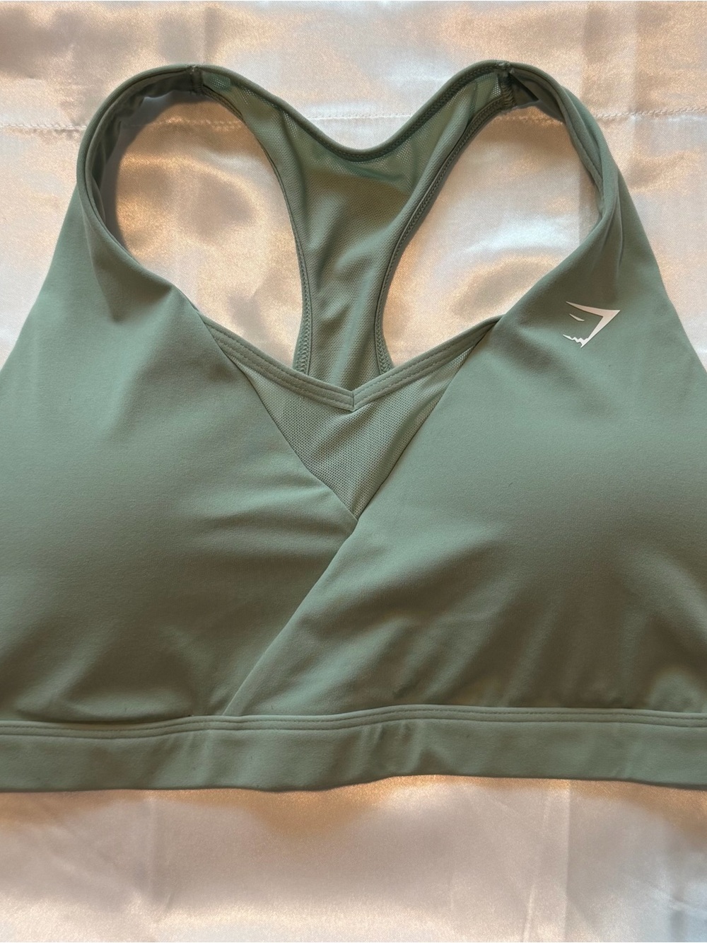 Gymshark Sage Green Racerback Sports Bra